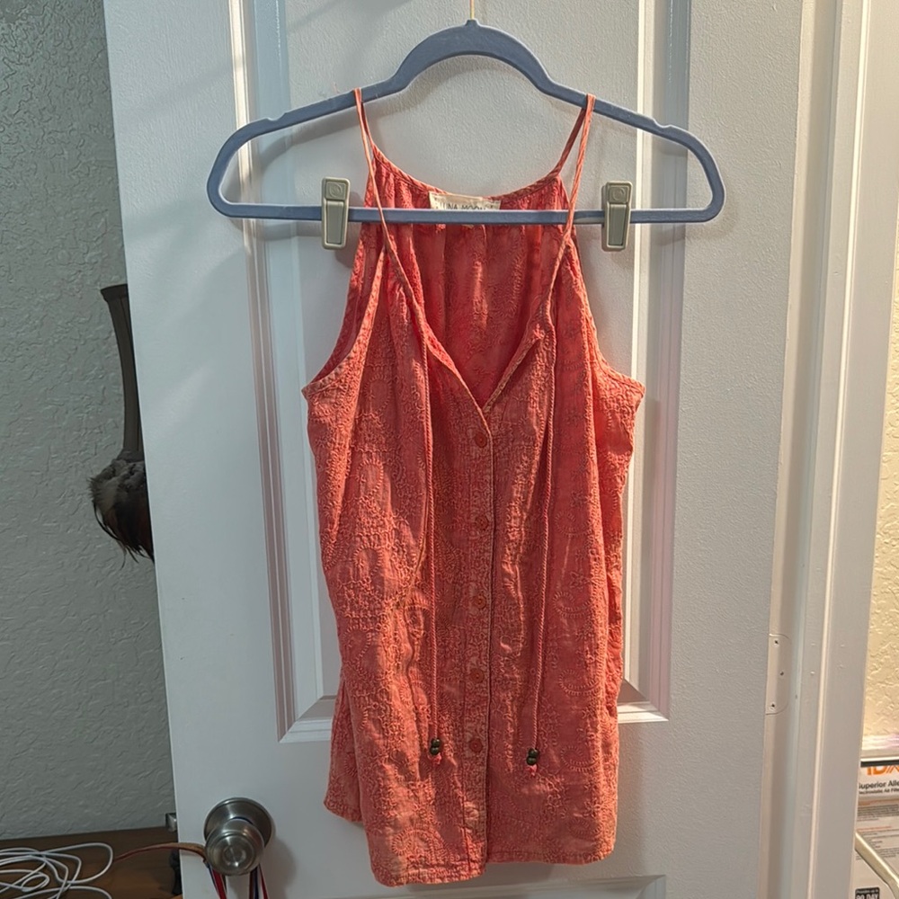 Women's Coral Sleeveless Top
